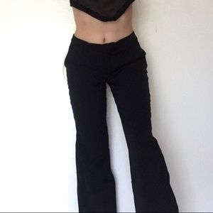 BANANA REPUBLIC black flared low-rise pants.